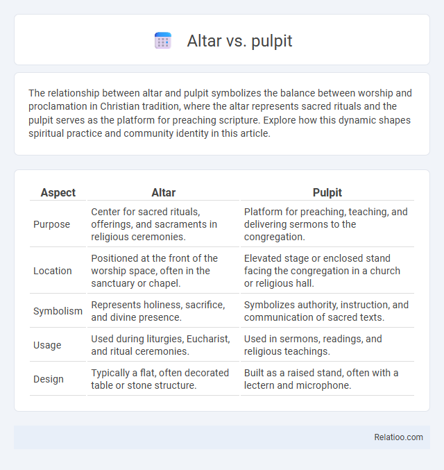 Altar vs. pulpit - What is The Difference?