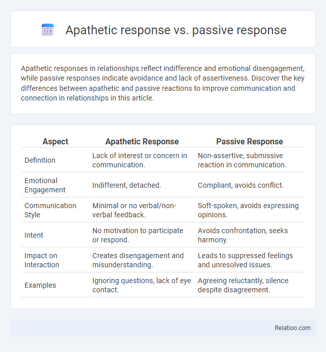 Apathetic response vs. passive response - What is The Difference?