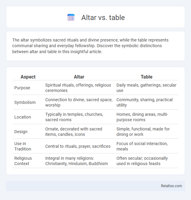 Altar vs. table - What is The Difference?