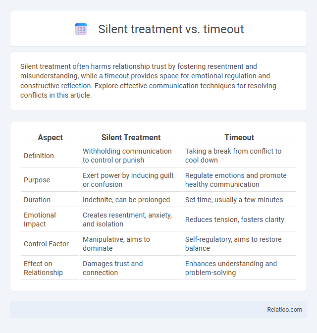Silent treatment vs. timeout - What is The Difference?