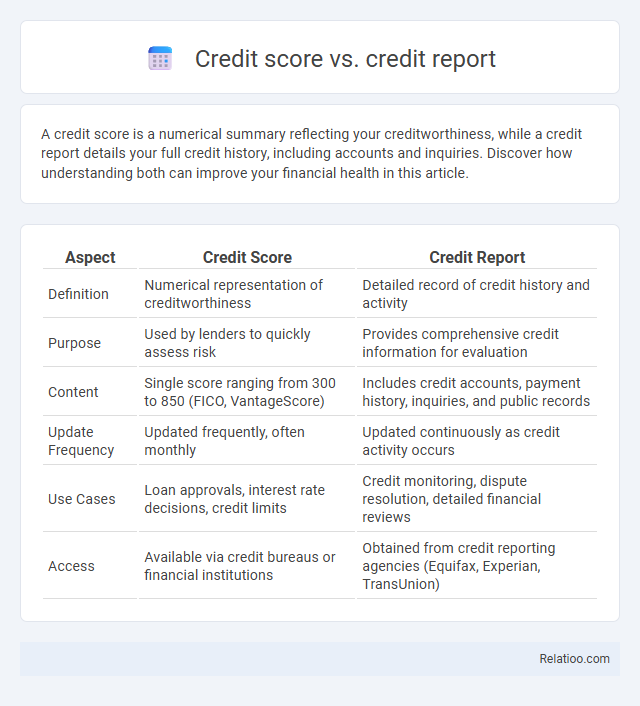 Credit score vs. credit report - What is The Difference?