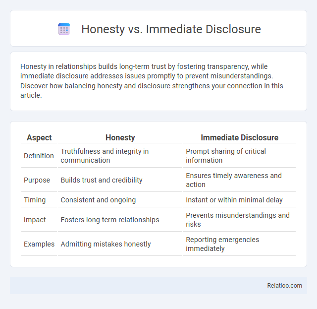 Honesty vs. Immediate Disclosure - What is The Difference?