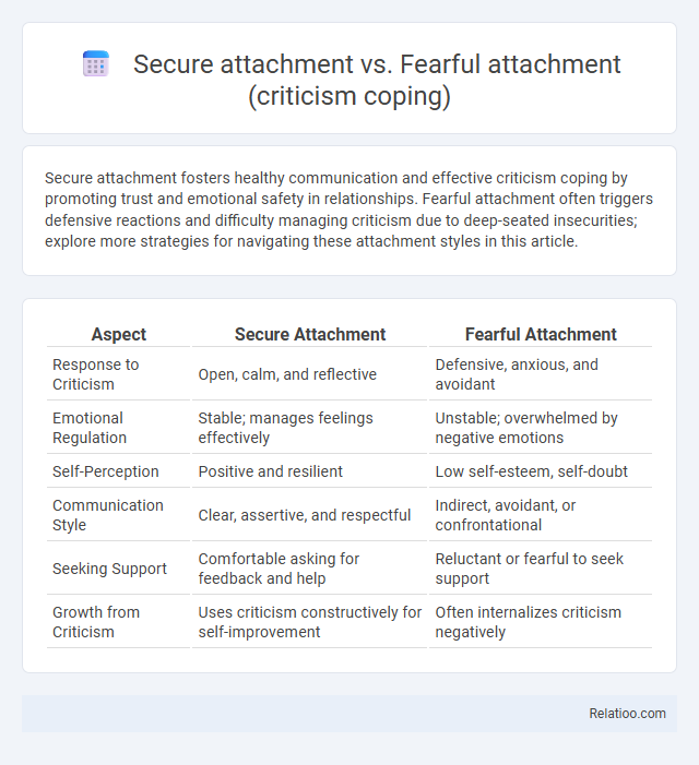 Secure attachment vs. Fearful attachment (criticism coping) - What is The Difference?