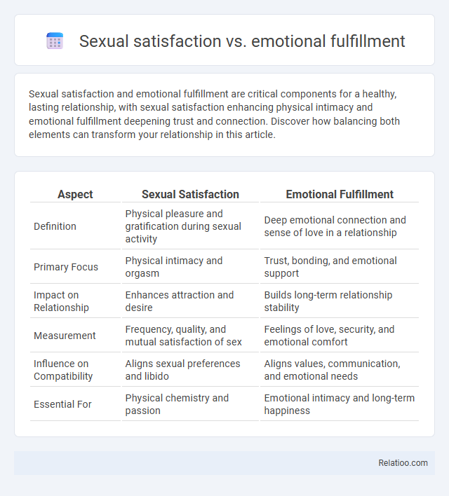 Sexual satisfaction vs. emotional fulfillment - What is The Difference?