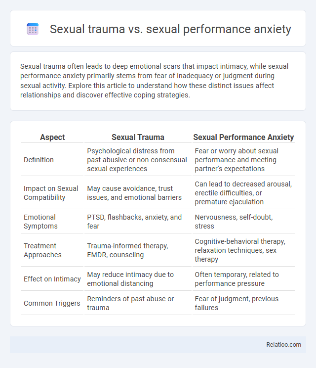 Sexual trauma vs. sexual performance anxiety - What is The Difference?