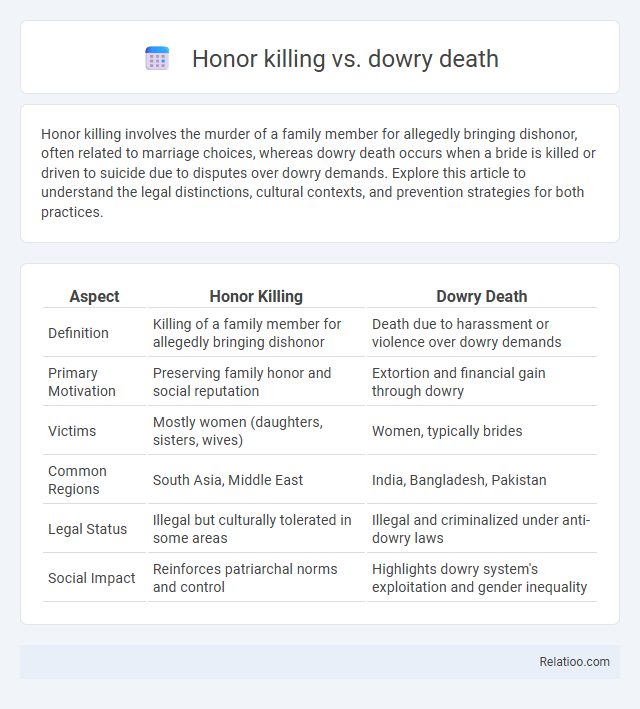 Honor killing vs. dowry death - What is The Difference?