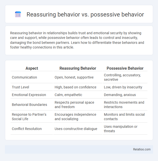 Reassuring behavior vs. possessive behavior - What is The Difference?
