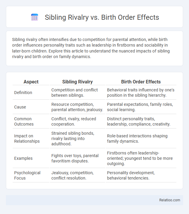 Sibling Rivalry vs. Birth Order Effects - What is The Difference?