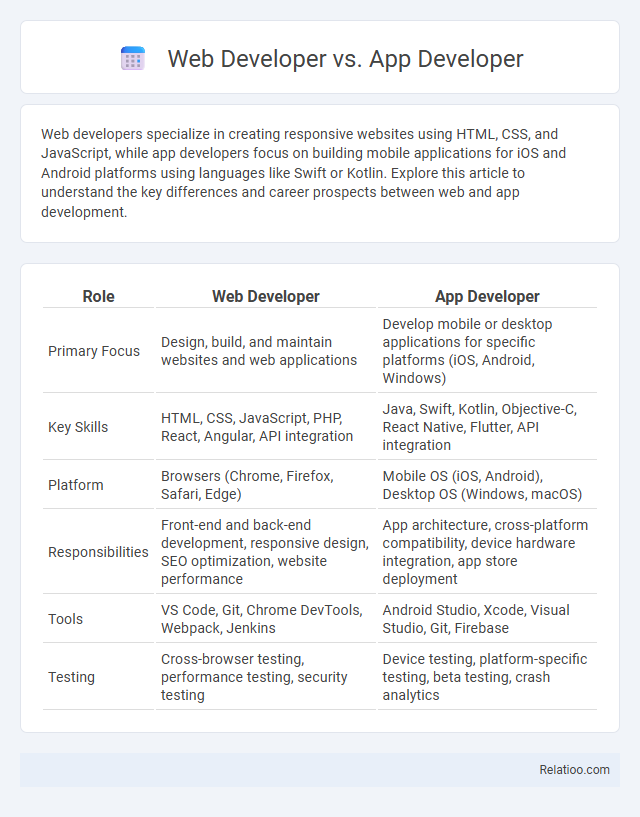 Web Developer vs. App Developer - What is The Difference?