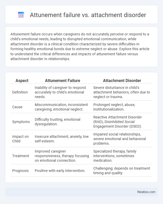 Attunement failure vs. attachment disorder - What is The Difference?