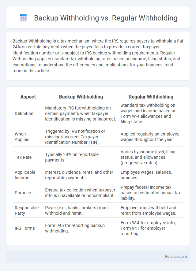 Backup Withholding vs. Regular Withholding - What is The Difference?