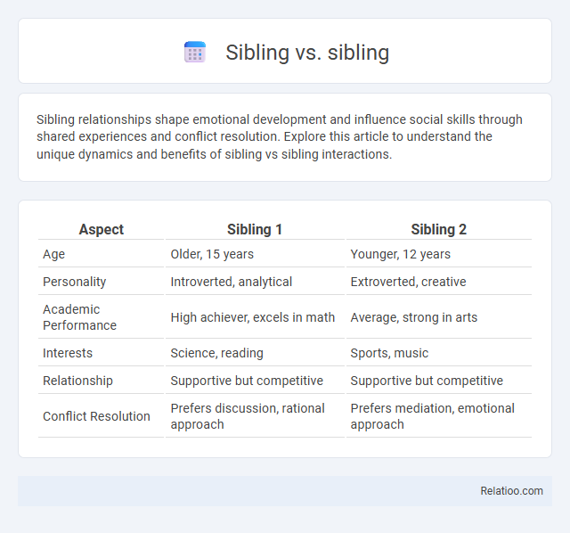 Sibling vs. sibling - What is The Difference?