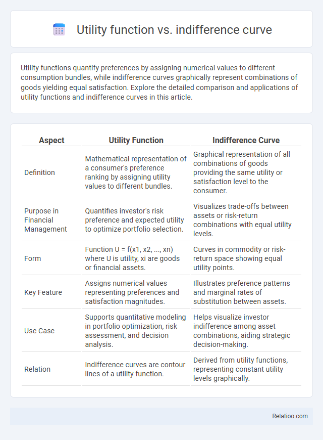 Utility function vs. indifference curve