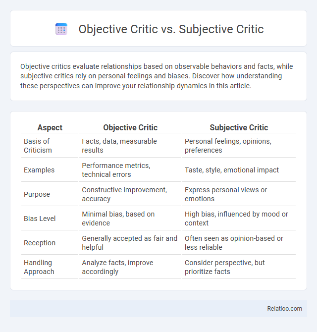 Objective Critic vs. Subjective Critic - What is The Difference?