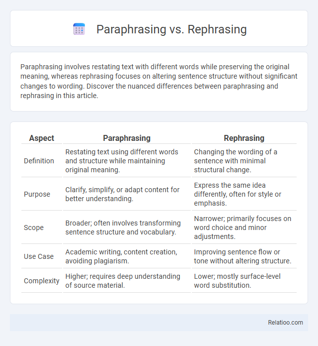 Paraphrasing vs. Rephrasing - What is The Difference?