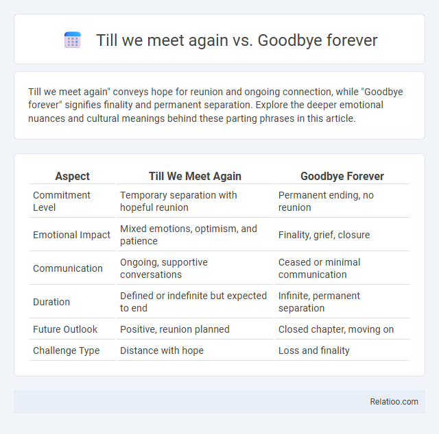 Till we meet again vs. Goodbye forever - What is The Difference?