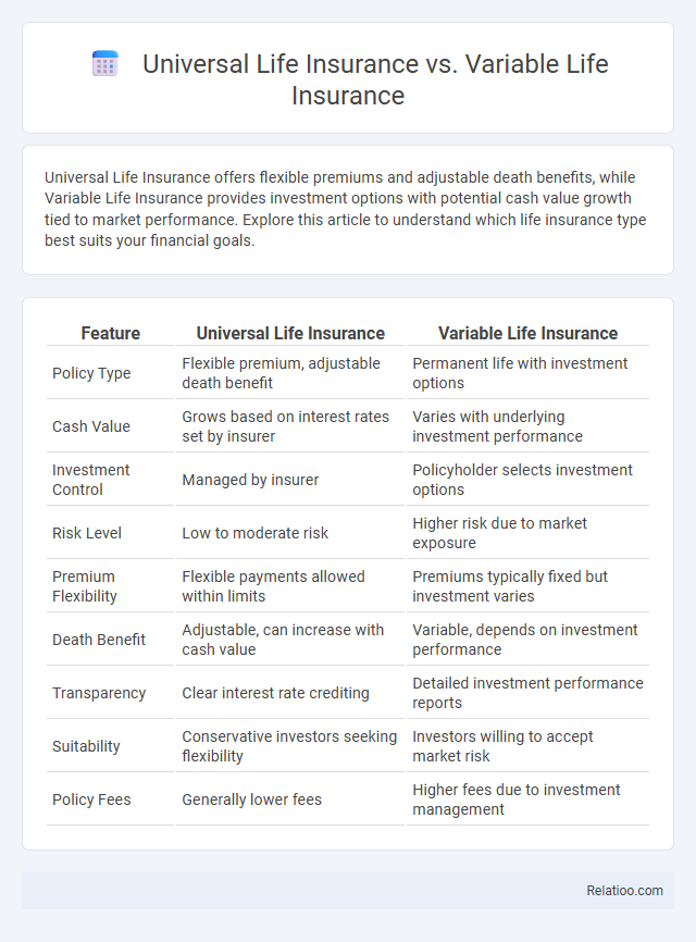Universal Life Insurance vs. Variable Life Insurance - What is The Difference?